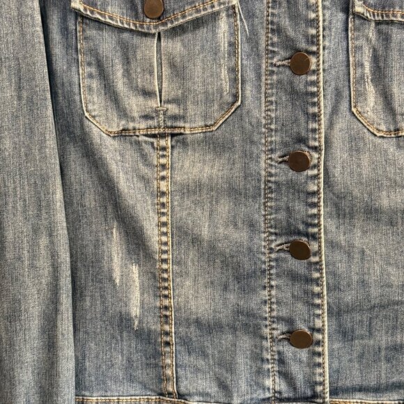 Kut From The Kloth Denim Jacket Womens XL Button Front Classic Blue Jean Jacket - Picture 2 of 9